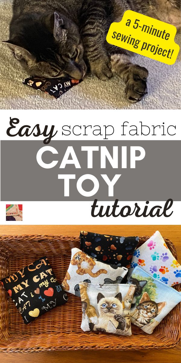 Scrap Fabric Catnip Toy - pin