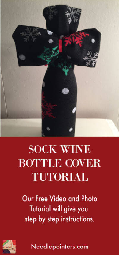 Sock Wine Bottle Cover - pin