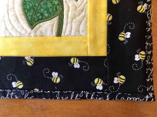 Sunflowers & Bees Table Runner - Close Up