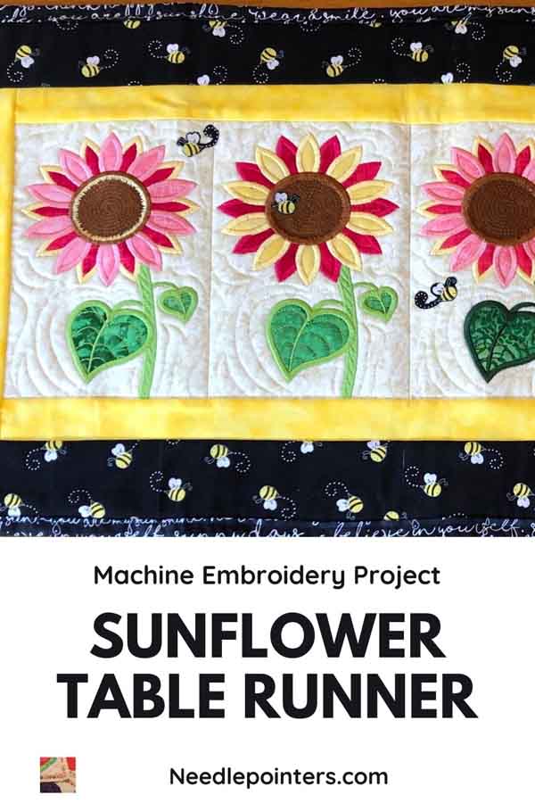 Sunflowers & Bees Table Runner Project - pin