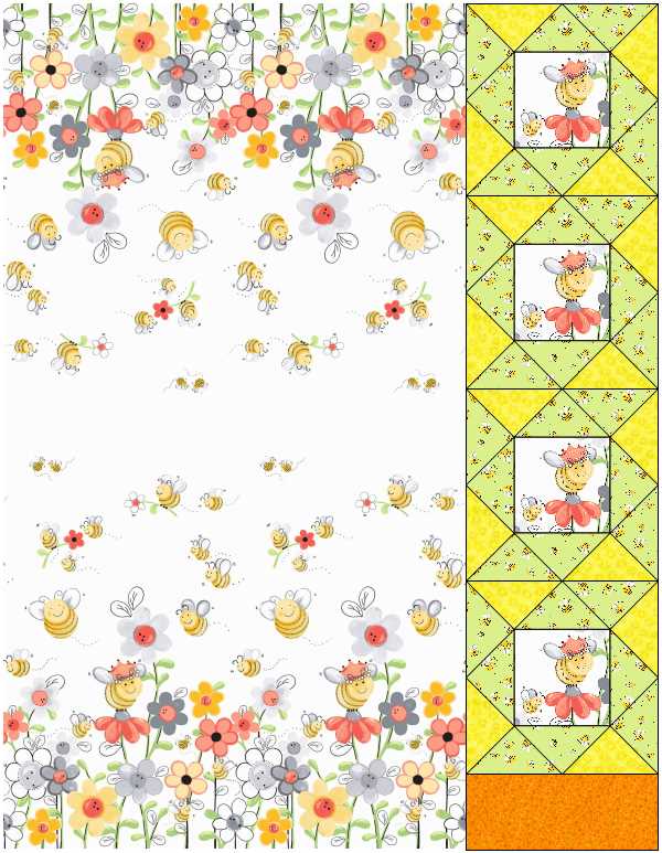 Bee Fabric Panel Cotton, Baby Fabric Panels for Quilting, Bee