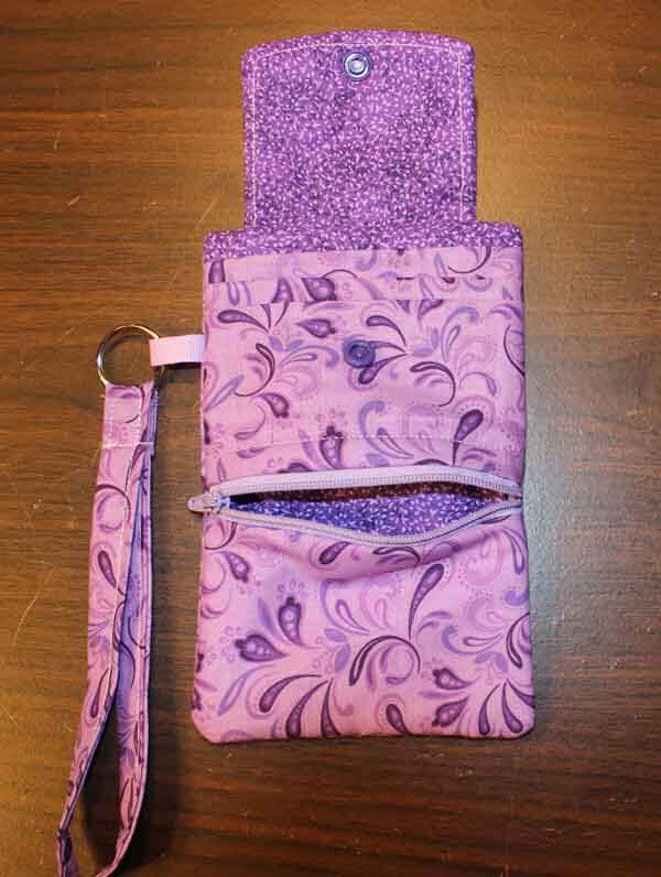 Machine Embroidered Tall Cell Phone Wallet