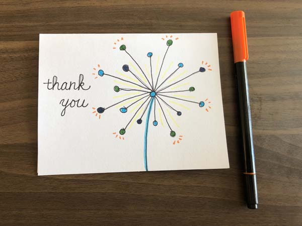 How to Draw a Thank You Card With a Modern Dandelion Drawing |  Needlepointers.com