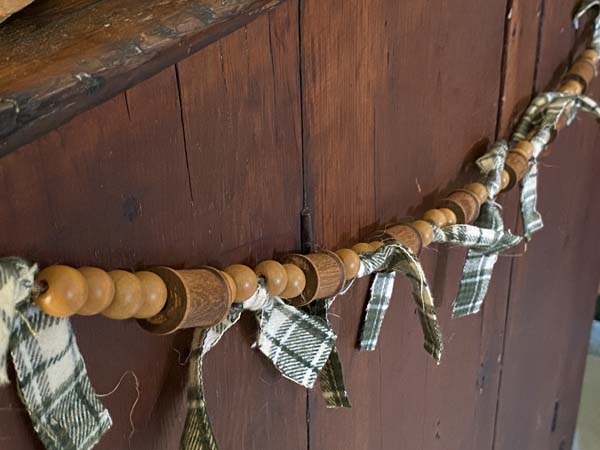 Making a Wood Bead Garland out of a Thrift Store Bracelet