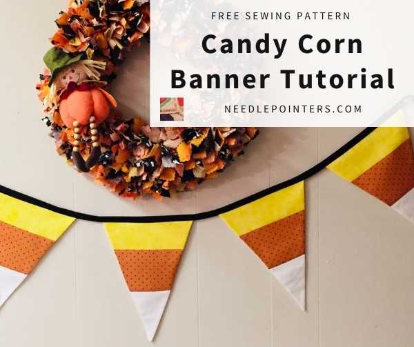 Candy Corn Fabric Banner