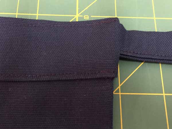 Garden Apron Tutorial - Stitch Top Edge Closeup